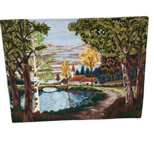 Matsubato Brand Embroidery 935 Japanese Stitchery Finished Ready to Frame Church